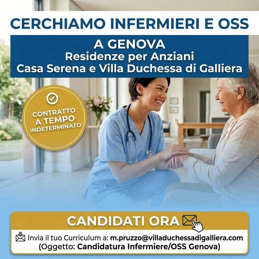 Offerta Lavoro Genova Oss e Assistenti anziani